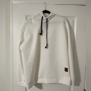 XL men’s quilted white hoodie